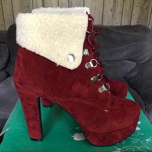 Red Platform Boots